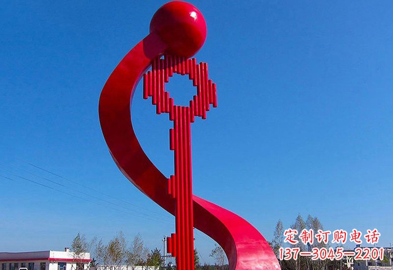 湖北不锈钢大型抽象钥匙雕塑