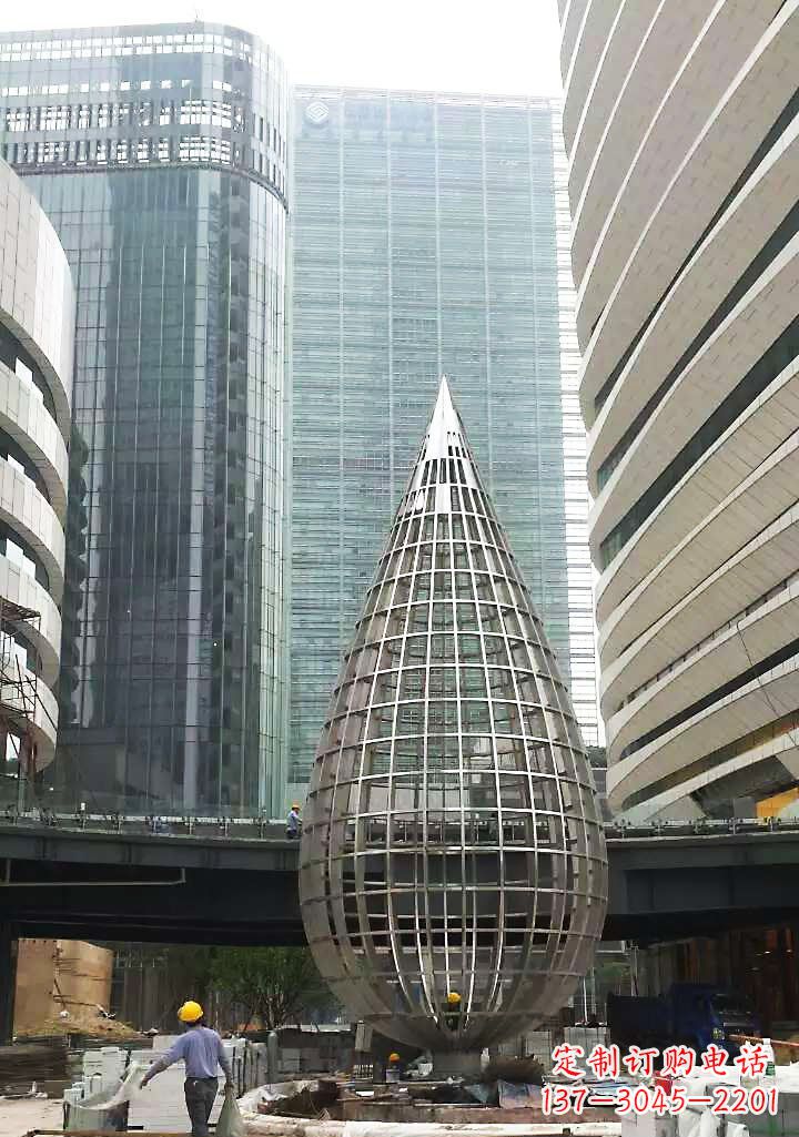 湖北不锈钢大型水滴城市景观雕塑