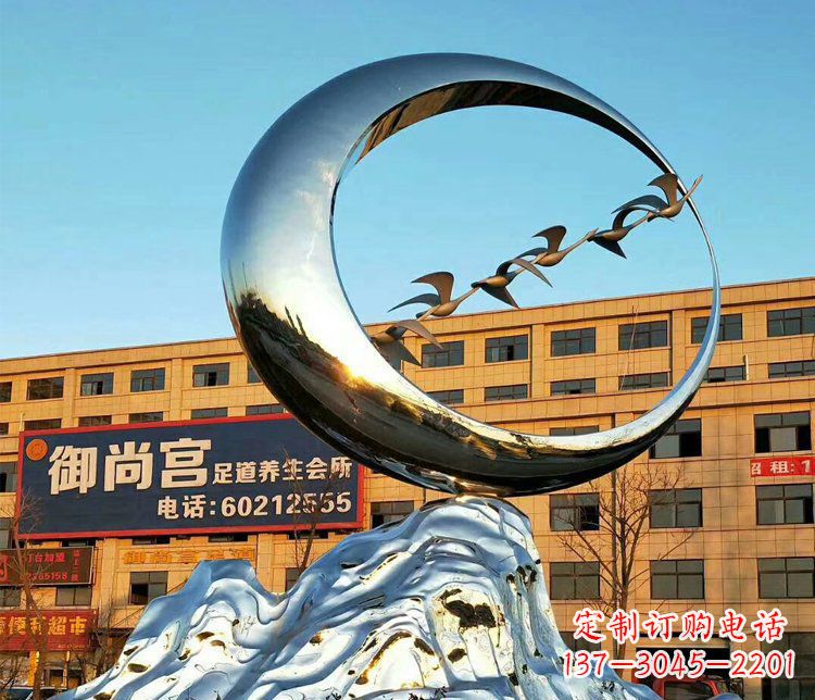 湖北不锈钢大雁雕塑精美的艺术之作