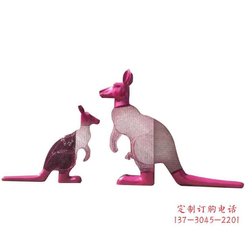 湖北不锈钢袋鼠雕塑