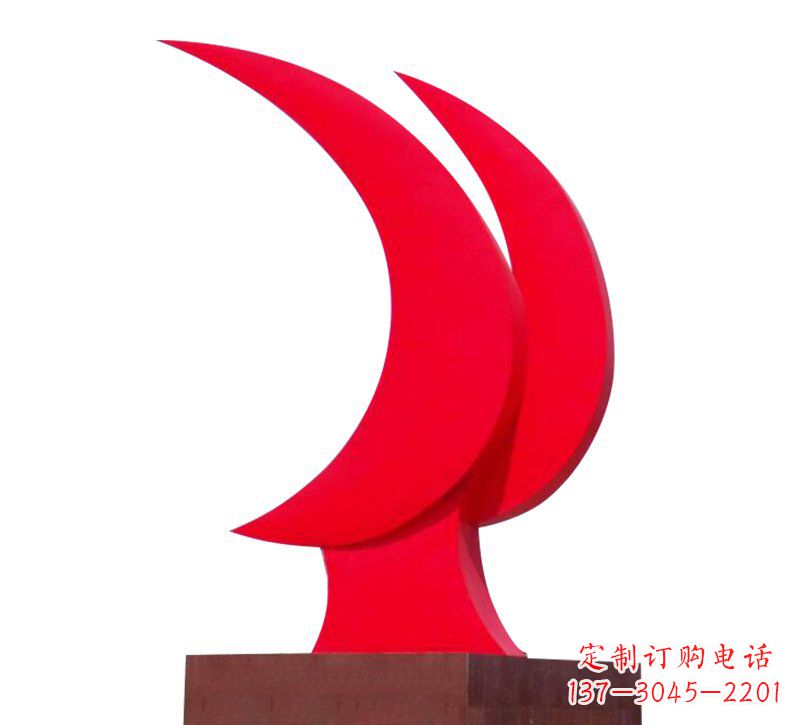 湖北不锈钢党建党旗标志雕塑