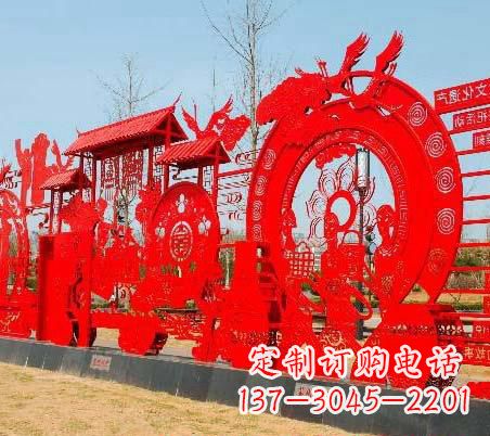 湖北不锈钢党旗党建雕塑