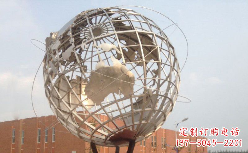 湖北不锈钢地球雕塑 (3)
