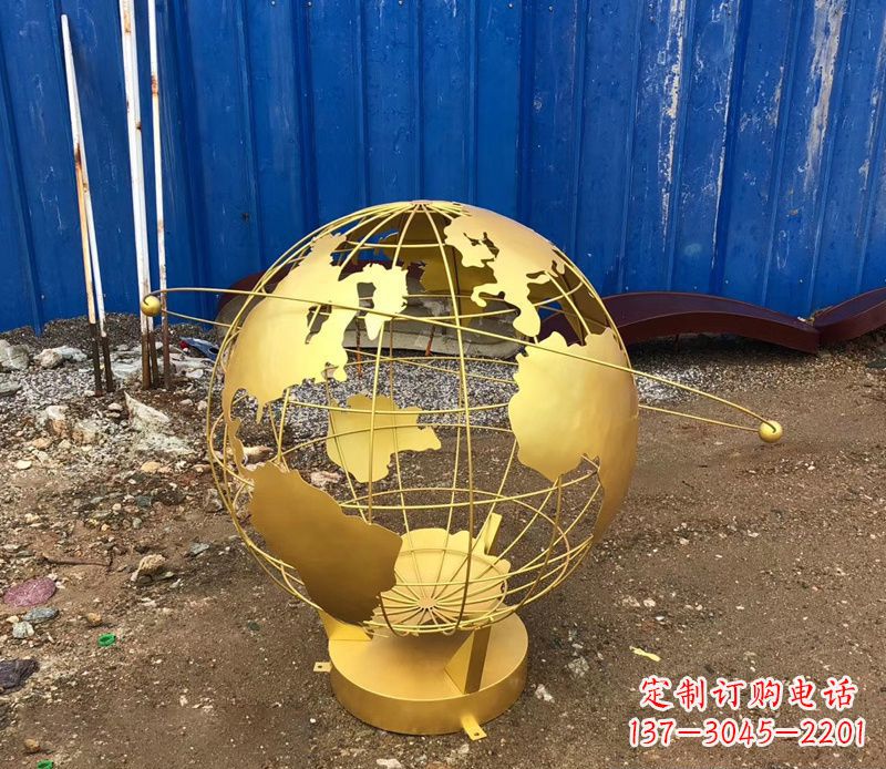 湖北精美不锈钢地球仪雕塑