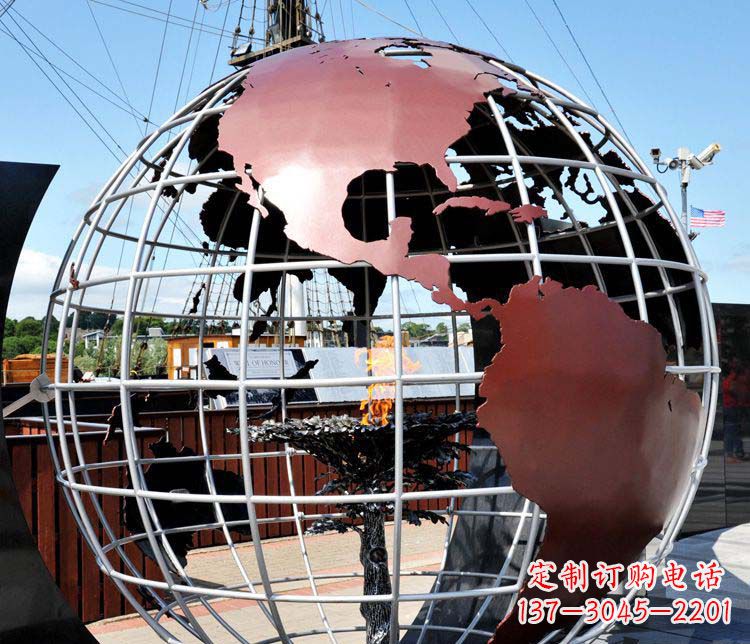 湖北不锈钢地球仪雕塑精美的艺术品