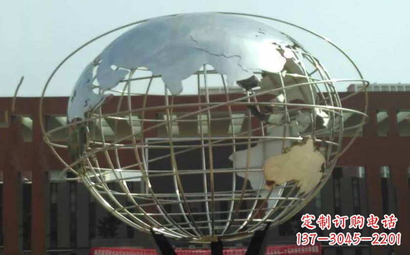湖北不锈钢地球仪雕塑 (2)