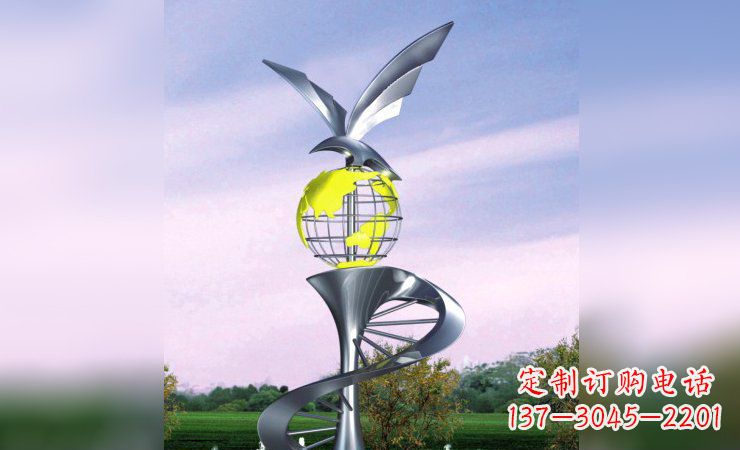 湖北雄鹰展翅,不锈钢雕塑飞翔