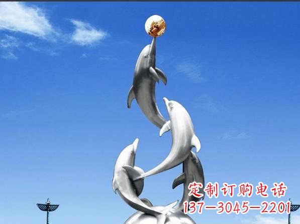 湖北不锈钢海豚雕塑精致美观的艺术品