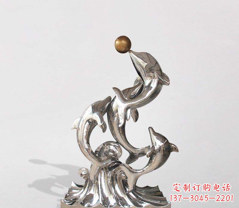湖北不锈钢海豚雕塑精美的艺术杰作
