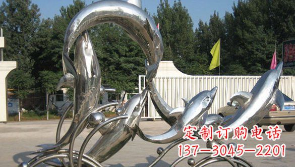 湖北不锈钢海豚雕塑精美雕刻展现海洋之美