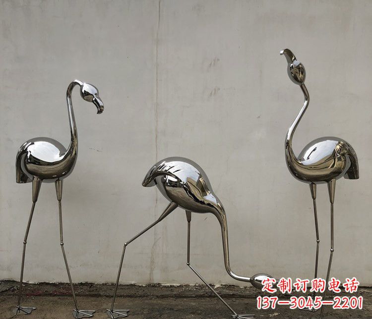 湖北不锈钢锻造的火烈鸟雕塑