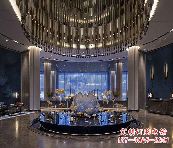 湖北不锈钢锻造荷花雕塑精美无比