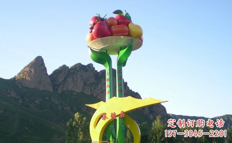 湖北不锈钢锻造苹果雕塑