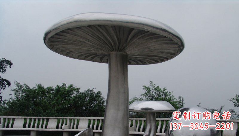 湖北不锈钢仿真蘑菇凉亭雕塑
