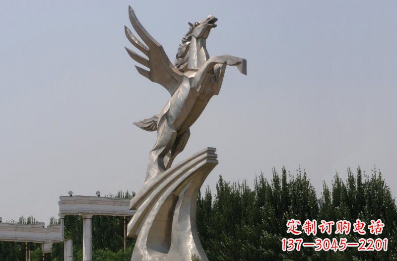 湖北不锈钢飞马雕塑222