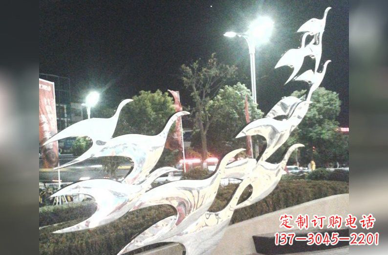 湖北不锈钢大雁雕塑一种高雅的艺术美学