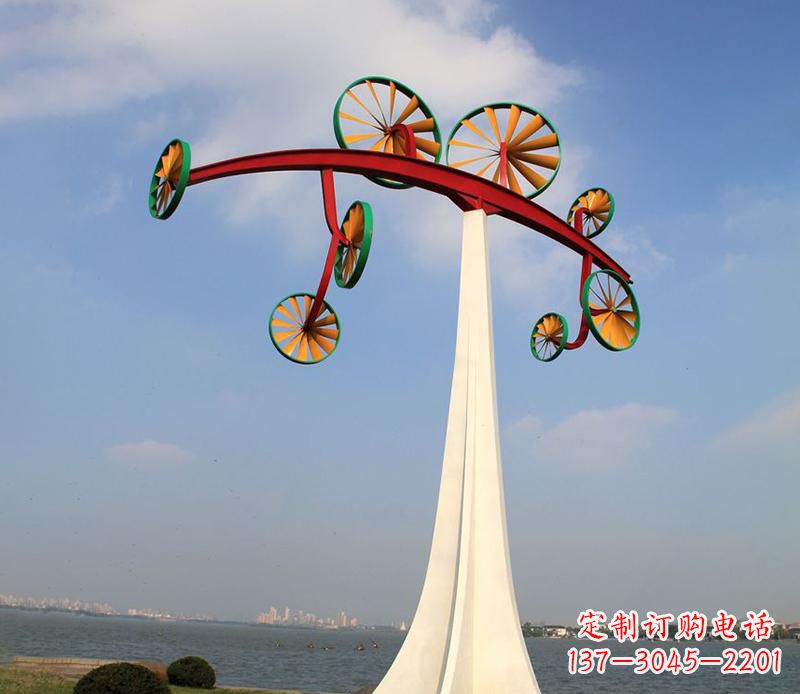 湖北不锈钢风车烤漆雕塑