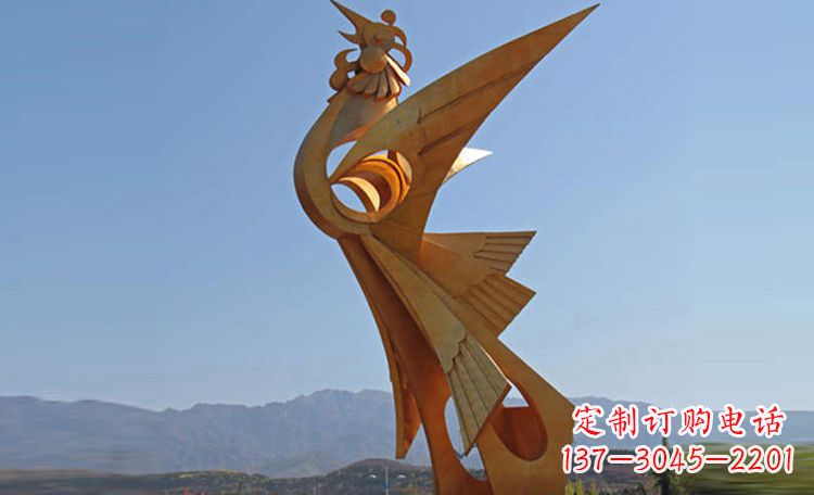 湖北不锈钢凤凰雕塑,给环境增添灵动之美