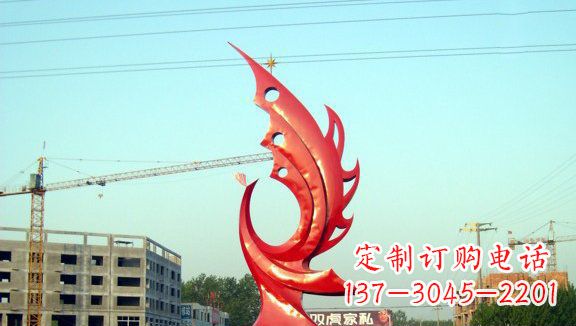 湖北凤凰城市的不锈钢雕塑