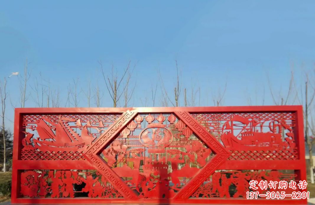 湖北不锈钢福字雕塑——点亮广场景观