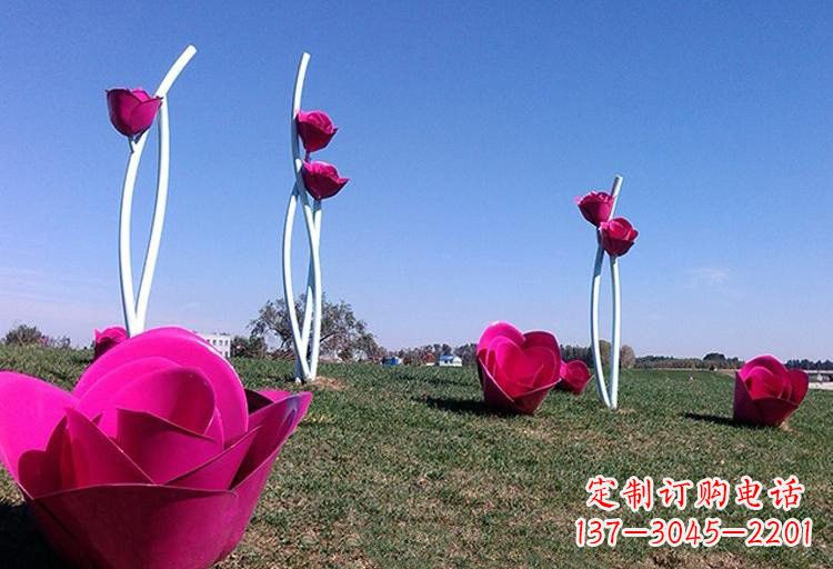 湖北不锈钢玫瑰雕塑美丽的艺术之作