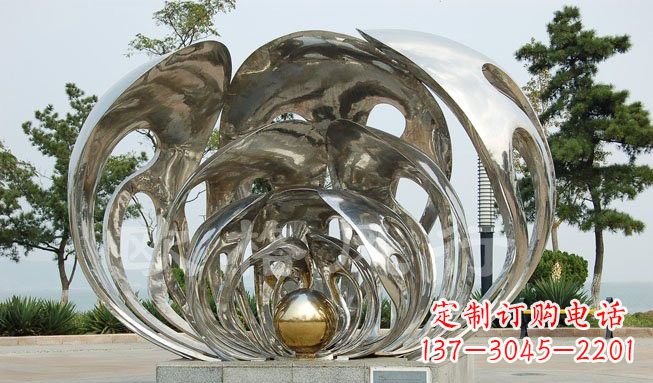 湖北不锈钢贝壳珍珠雕塑艺术的融合