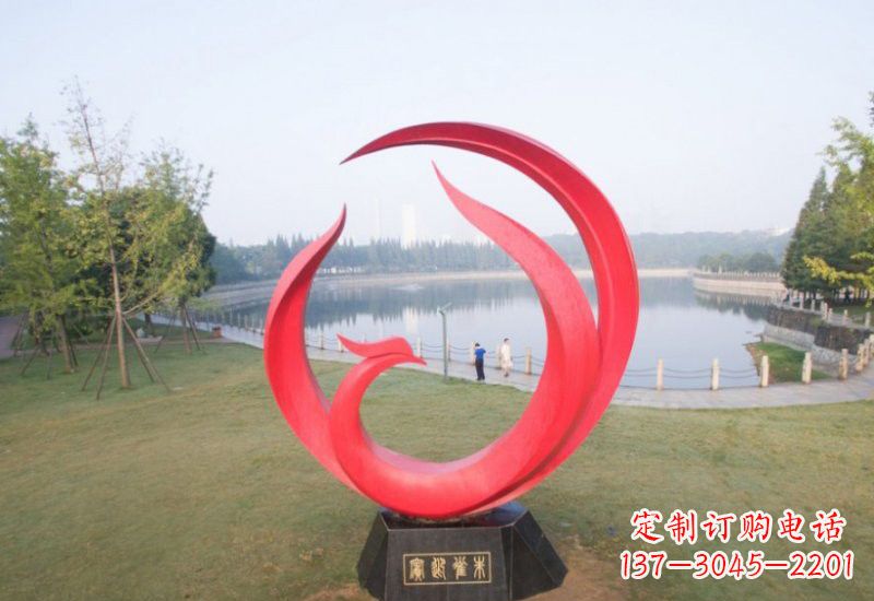 湖北凤凰雕塑——点缀不锈钢公园的美丽风景