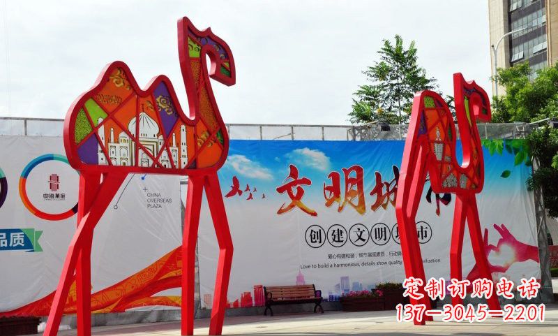 湖北不锈钢骆驼雕塑——精美的艺术之作