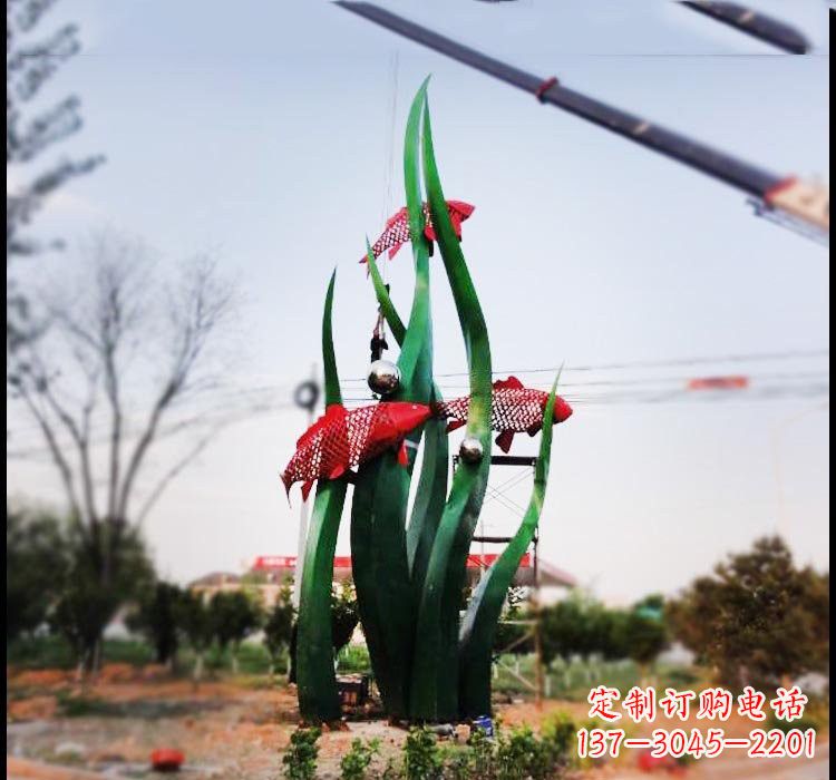 湖北不锈钢鲤鱼雕塑美轮美奂的艺术之作