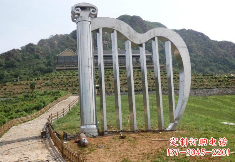 湖北不锈钢竖琴雕塑一曲轻柔的旋律