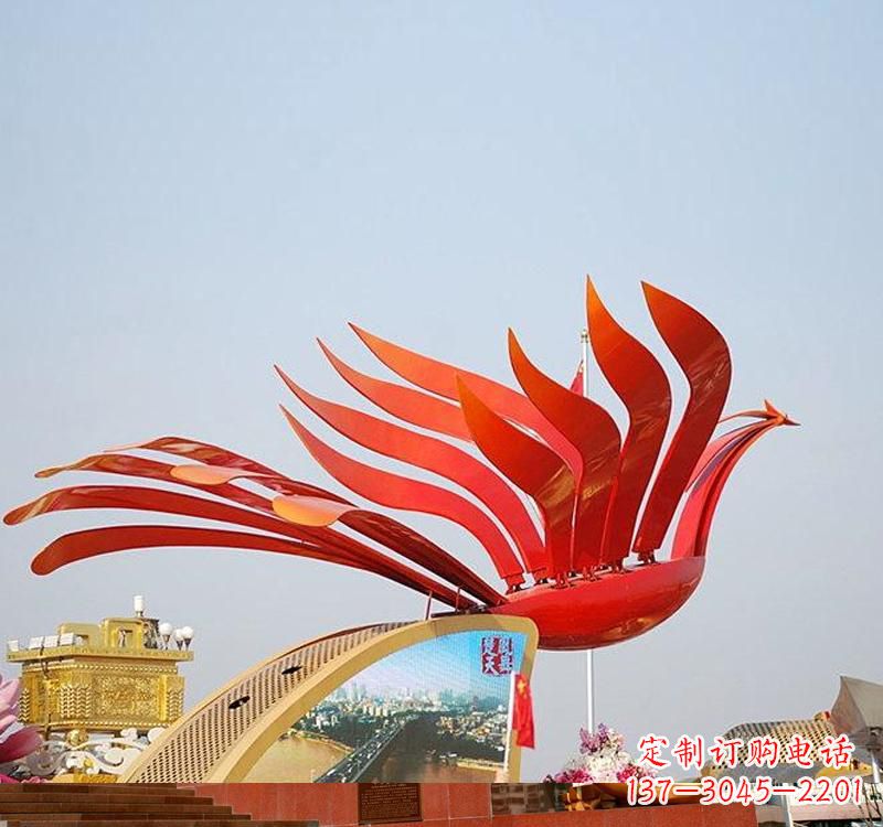 湖北不锈钢凤凰雕塑——美丽的象征