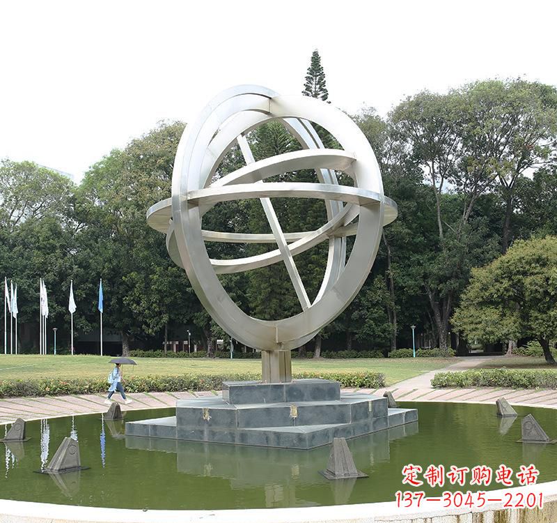湖北不锈钢地球仪雕塑把地球放在手中
