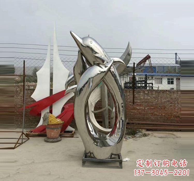 湖北不锈钢海豚雕塑——象征着动物自由的象征