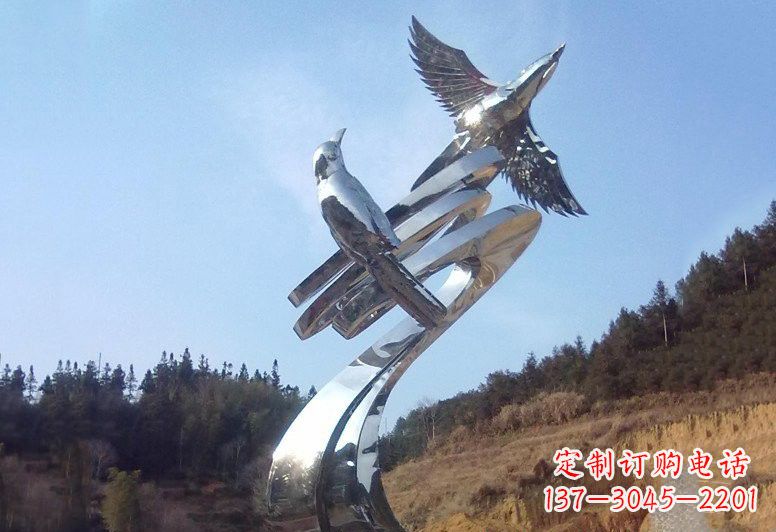 湖北不锈钢公园动物鸟雕塑