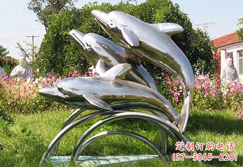 湖北不锈钢海豚雕塑——点亮公园的精灵