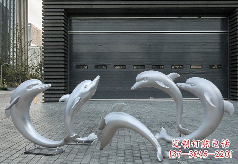 湖北海豚的精灵——不锈钢公园海豚雕塑