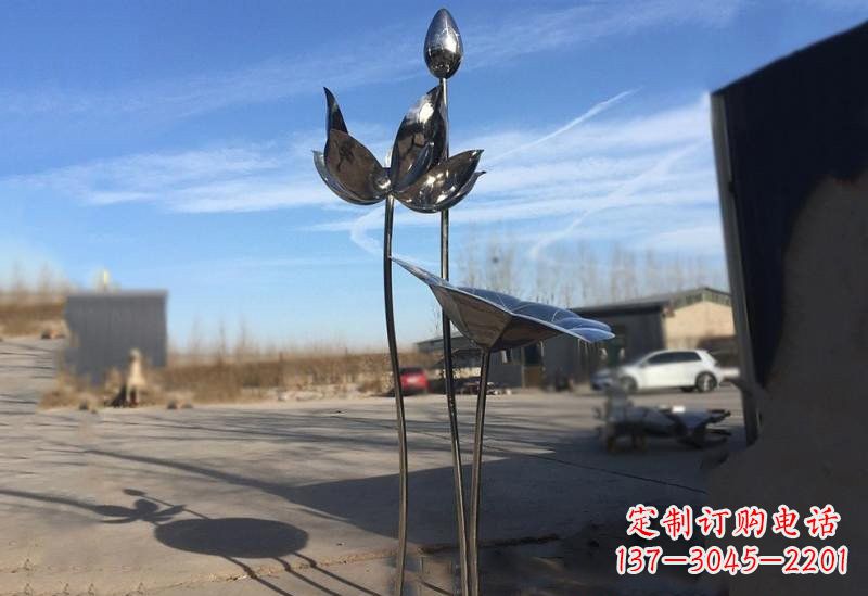 湖北不锈钢荷花雕塑精美的艺术瑰宝
