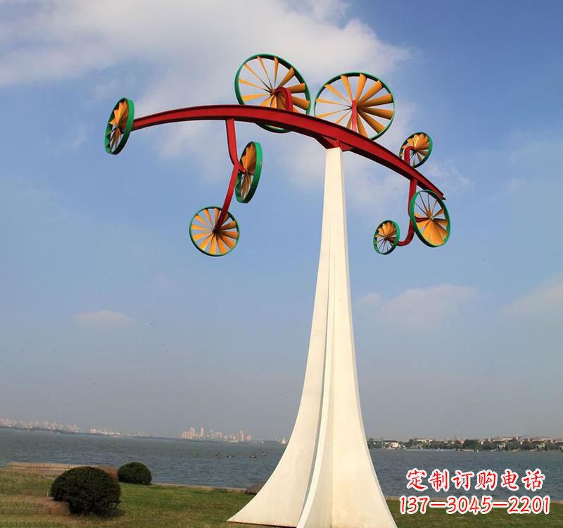 湖北不锈钢风车雕塑缔造美丽公园
