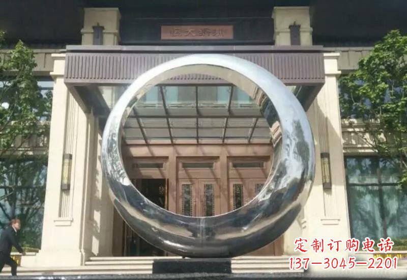 湖北不锈钢公园圆环雕塑精致美观的艺术品