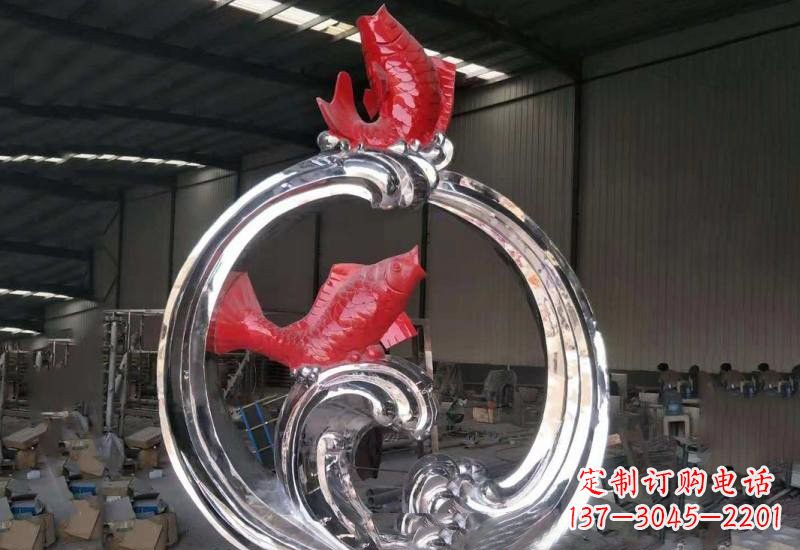 湖北不锈钢跃龙门雕塑——浪漫传奇的见证