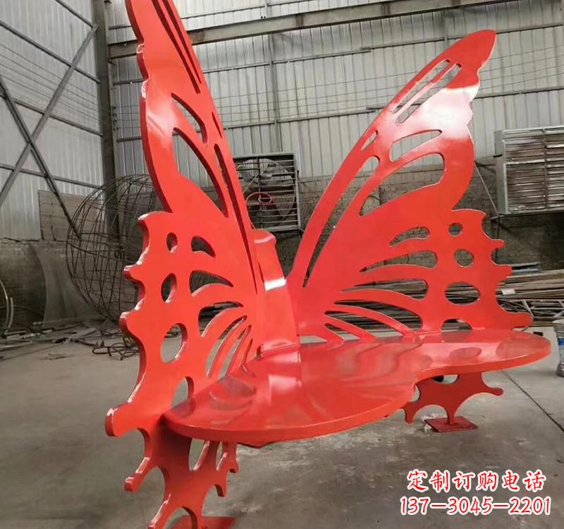 湖北不锈钢蝴蝶座椅雕塑美丽的艺术作品