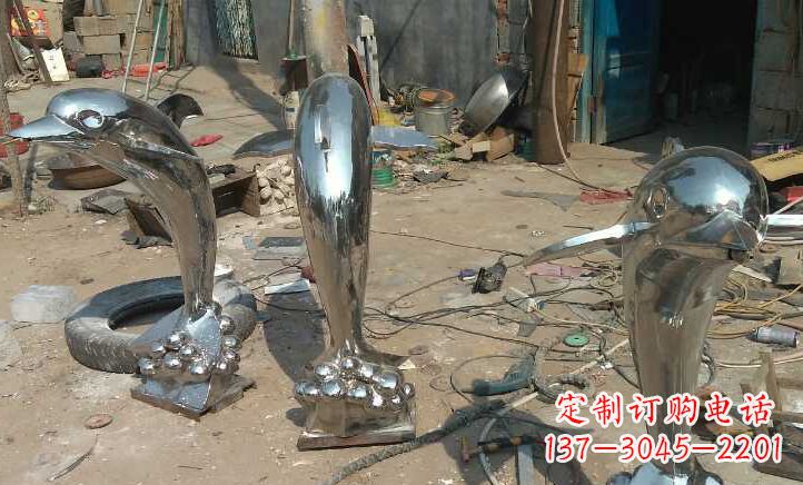 湖北不锈钢海豚雕塑——美丽的海洋之灵
