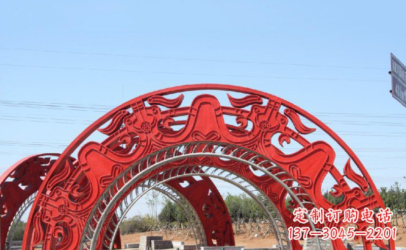 湖北不锈钢拱门雕塑美丽的艺术精品