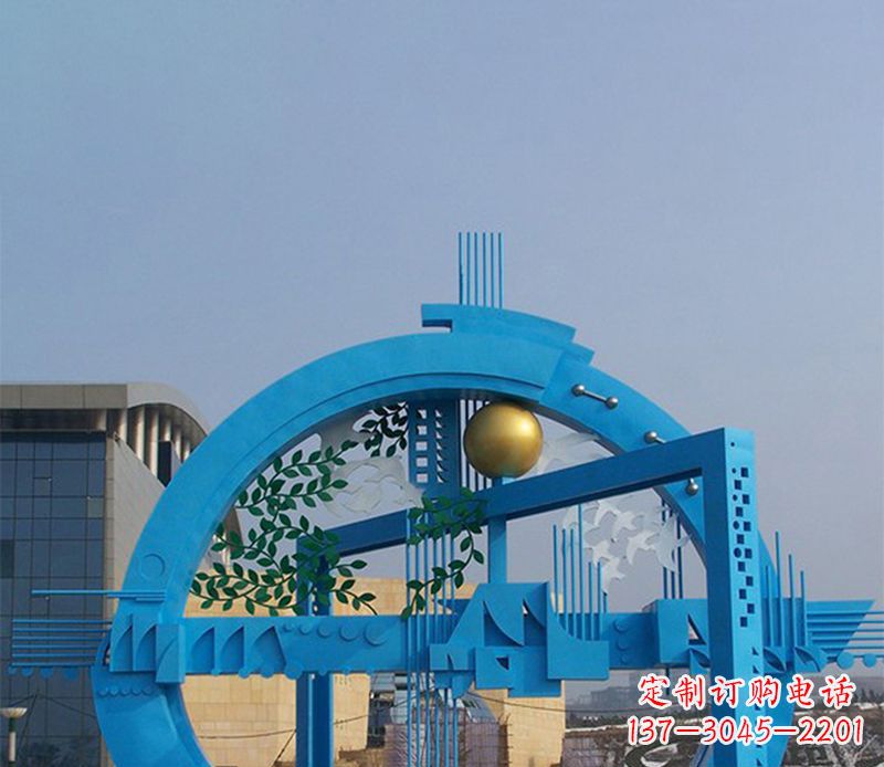 湖北不锈钢拱桥雕塑美丽的艺术品