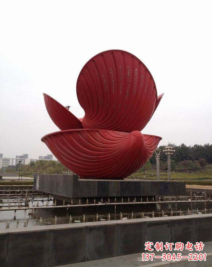 湖北不锈钢贝壳喷泉雕塑——海洋之美无限