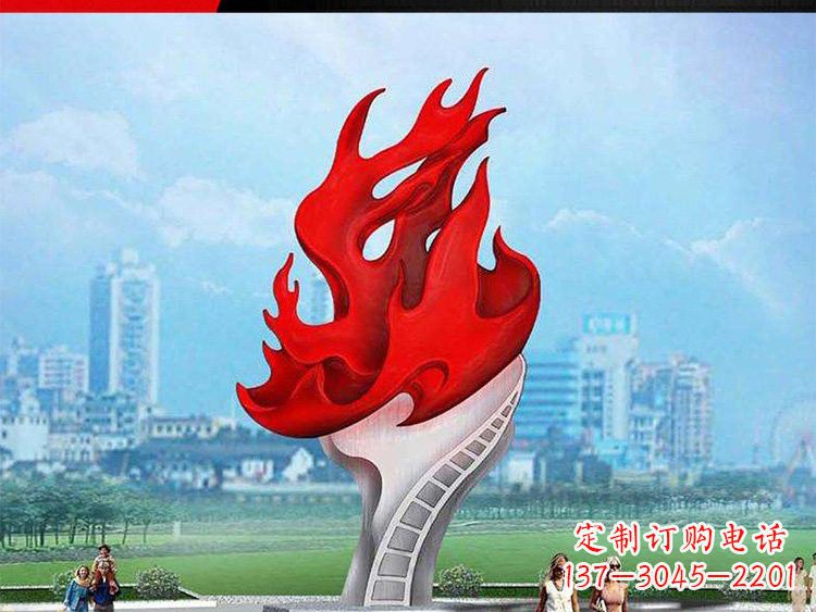 湖北不锈钢火炬雕塑——激发民族自信的象征