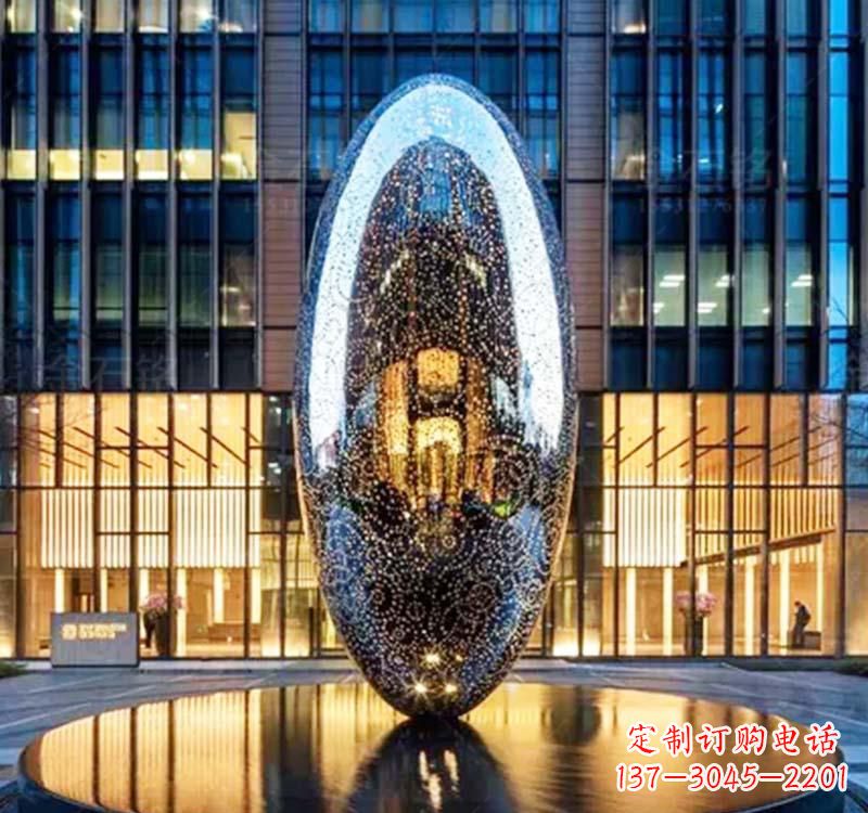 湖北不锈钢广场抽象圆环雕塑