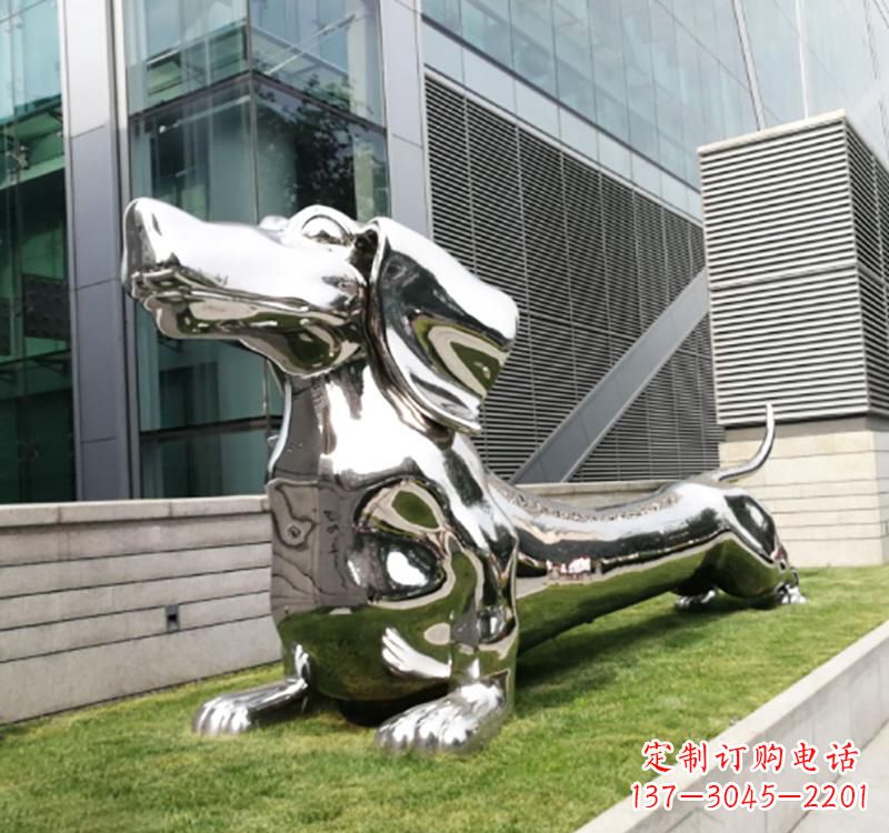 湖北不锈钢动物雕塑——狗