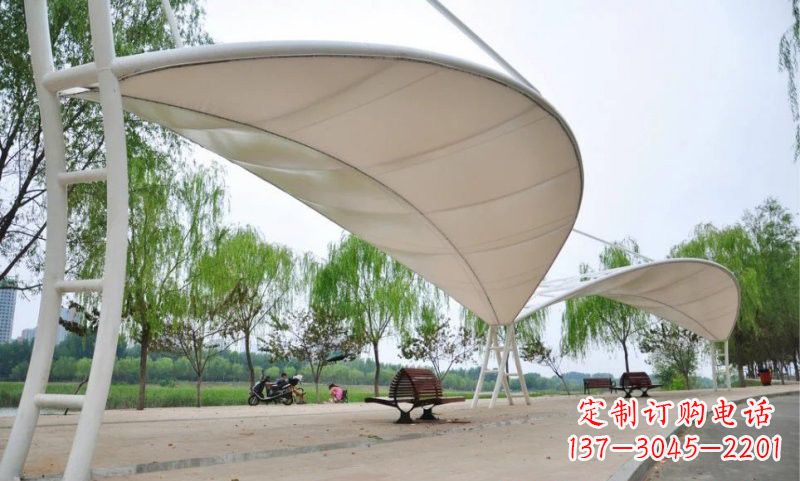 湖北不锈钢树叶形遮阳棚雕塑