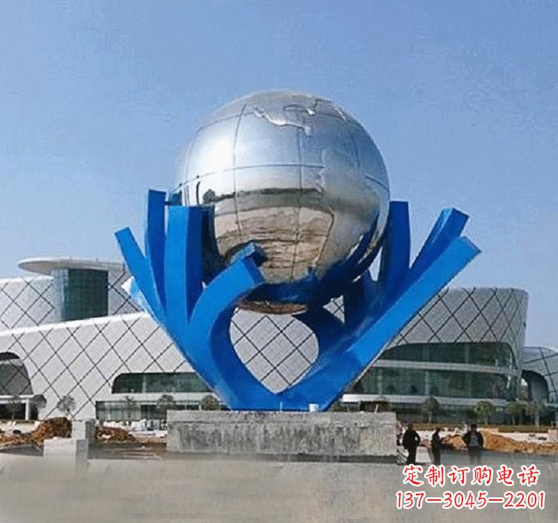 湖北不锈钢地球雕塑缔造绿色家园